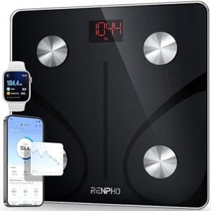 RENPHO smart body fat scale black Bluetooth BMI digital bathroom scale