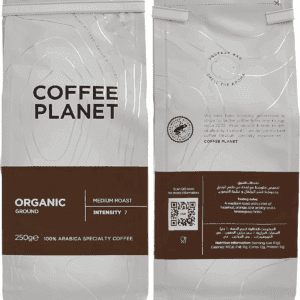 Coffee Planet organic medium roast ground coffee 250g 100% Arabica specialty coffee bag