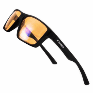 Horus X Urban V3 blue light blocking glasses with amber lenses black frame